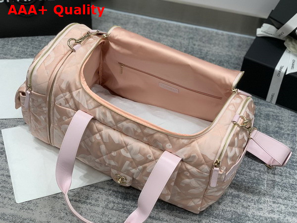 Chanel Coco Neige Neige Two in One Duffle Bag and Backpack in Pink Logo Nylon Replica