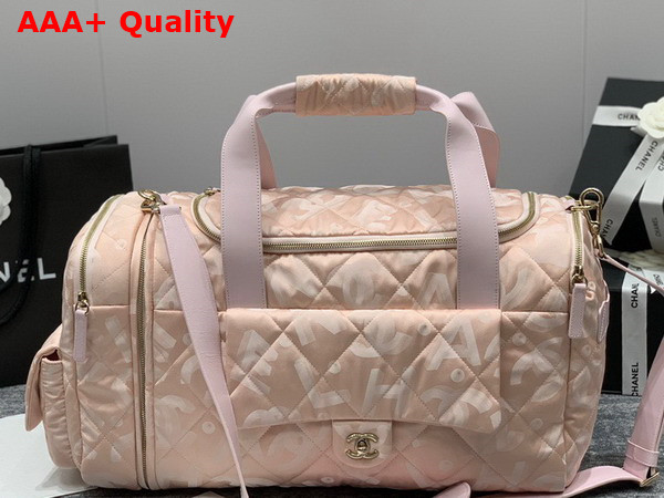 Chanel Coco Neige Neige Two in One Duffle Bag and Backpack in Pink Logo Nylon Replica