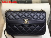 Chanel Coco Vintage Flap Bag Black Lambskin Gold Tone Metal Replica