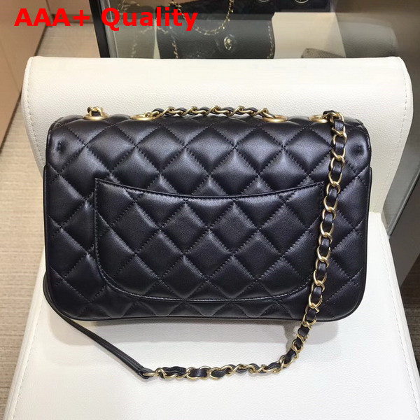 Chanel Coco Vintage Flap Bag Black Lambskin Gold Tone Metal Replica