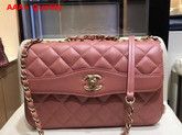 Chanel Coco Vintage Flap Bag Lambskin Gold Tone Metal Rosewood Replica