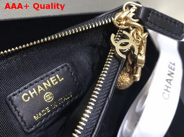 Chanel Coin Pouch in Black Chevron Lambskin with Charms Replica