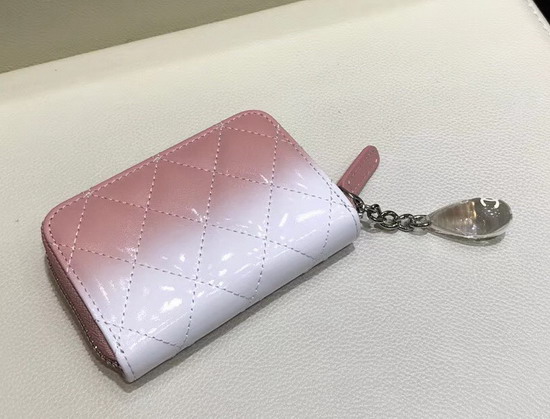 Chanel Coin Purse Pink Calfskin and White Patent Calfskin