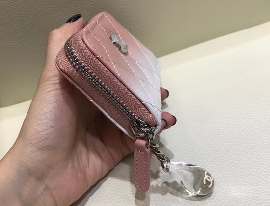 Chanel Coin Purse Pink Calfskin and White Patent Calfskin