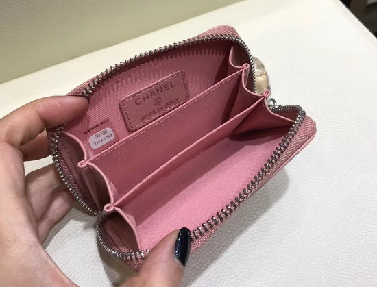 Chanel Coin Purse Pink Calfskin and White Patent Calfskin