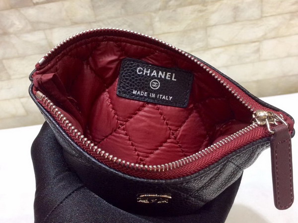 Chanel Coin Purse in Black Caviar Leather For Sale