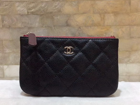 Chanel Coin Purse in Black Caviar Leather For Sale