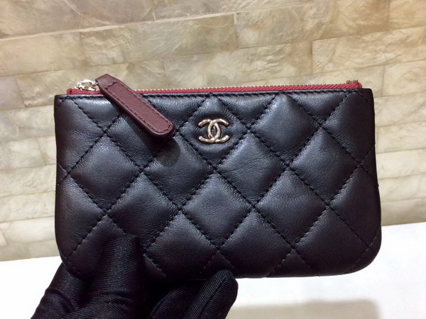 Chanel Coin Purse in Black Lambskin For Sale