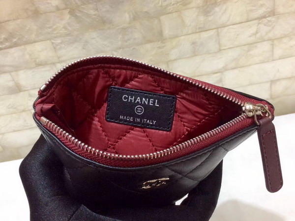 Chanel Coin Purse in Black Lambskin For Sale