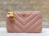 Chanel Coin Purse in Pink Grained Calfskin