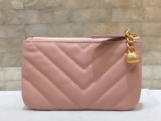 Chanel Coin Purse in Pink Grained Calfskin