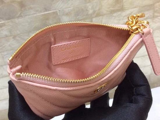 Chanel Coin Purse in Pink Grained Calfskin