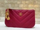 Chanel Coin Purse in Red Grained Calfskin