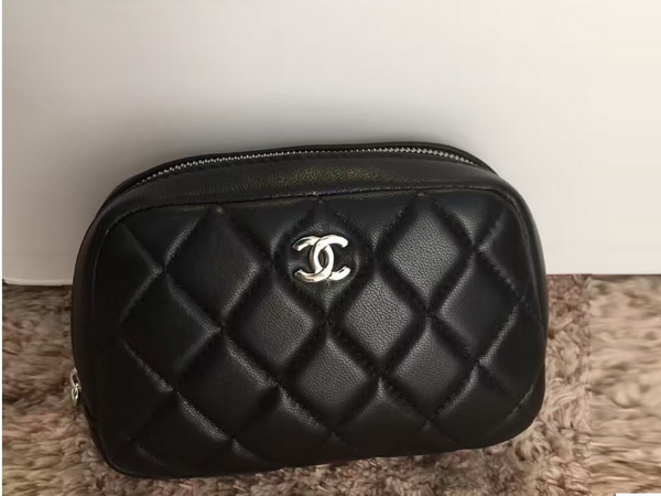 Chanel Cosmetic Purse Black Lambskin for Sale