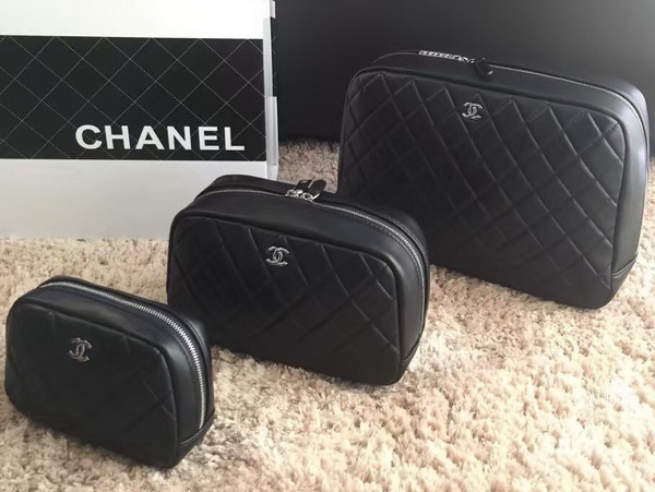 Chanel Cosmetic Purse Black Lambskin for Sale