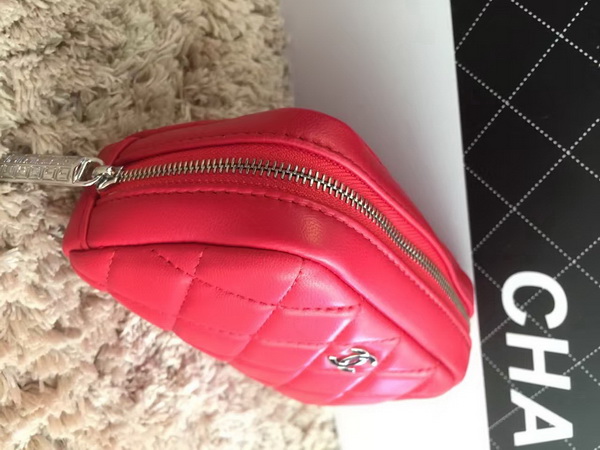 Chanel Cosmetic Purse Red Lambskin for Sale