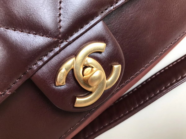 Chanel Cosmopolite Flap Bag Calfskin Iridescent Calfskin Burgundy Small Model For Sale