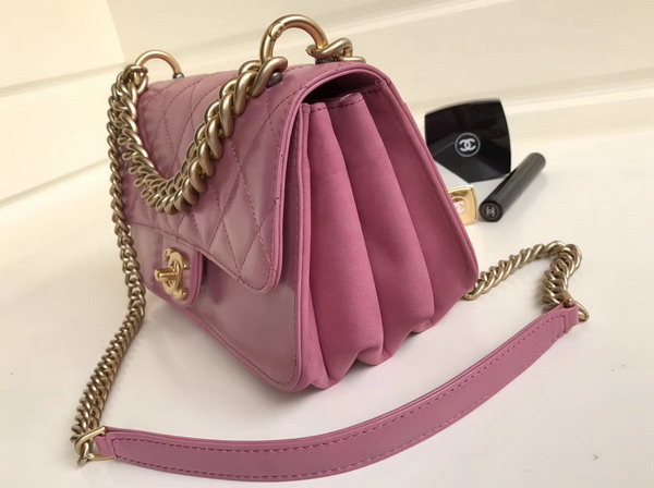 Chanel Cosmopolite Flap Bag Calfskin Iridescent Calfskin Pink For Sale