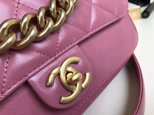 Chanel Cosmopolite Flap Bag Calfskin Iridescent Calfskin Pink For Sale