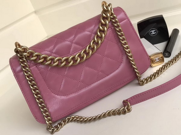 Chanel Cosmopolite Flap Bag Calfskin Iridescent Calfskin Pink For Sale