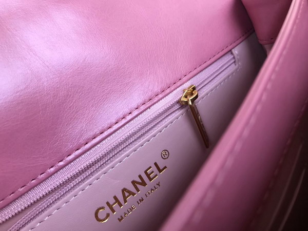 Chanel Cosmopolite Flap Bag Calfskin Iridescent Calfskin Pink For Sale