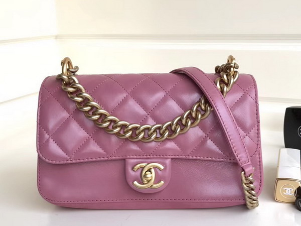 Chanel Cosmopolite Flap Bag Calfskin Iridescent Calfskin Pink For Sale