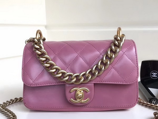 Chanel Cosmopolite Flap Bag Calfskin Iridescent Calfskin Pink Small Model For Sale