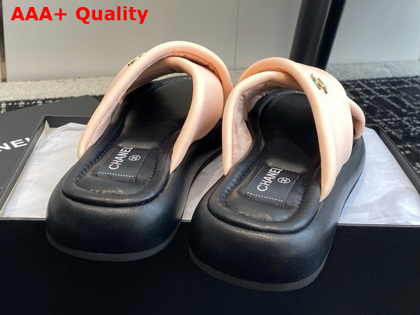 Chanel Cross Mules in Pink Satin Replica