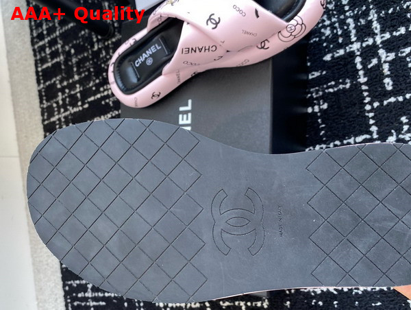 Chanel Cross Puffy Slide in Pink Printed Lambskin Replica