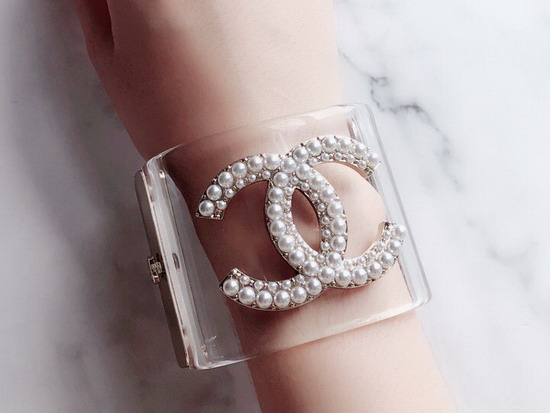 Chanel Cuff Bracelet Transparent Resin