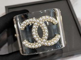 Chanel Cuff Bracelet Transparent Resin