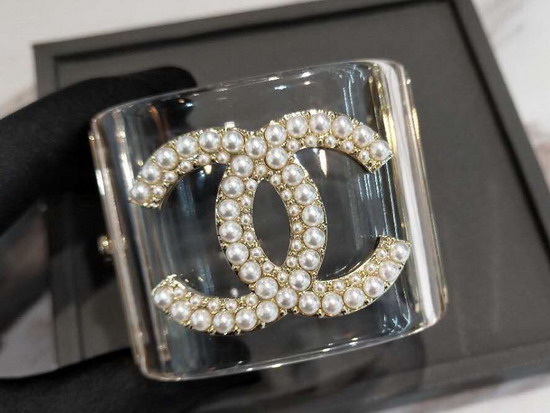 Chanel Cuff Bracelet Transparent Resin