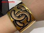 Chanel Cuff Gold Metal Black Enemal Replica