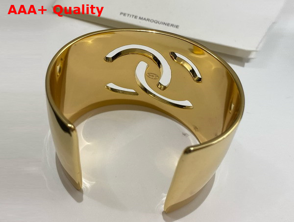 Chanel Cuff Gold Metal Black Enemal Replica