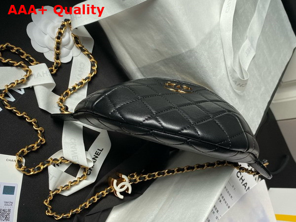 Chanel Double C Waist Bag in Black Shiny Lambskin AS4113 Replica