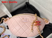 Chanel Double C Waist Bag in Pink Shiny Lambskin AS4113 Replica