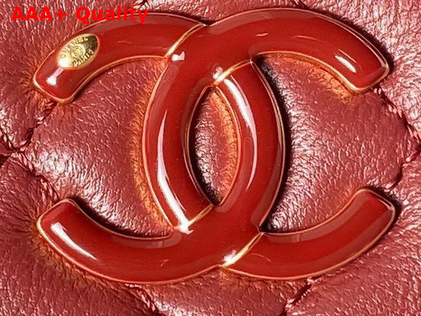 Chanel Double C Waist Bag in Red Shiny Lambskin AS4113 Replica