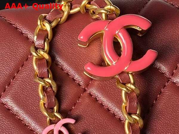 Chanel Double C Waist Bag in Red Shiny Lambskin AS4113 Replica