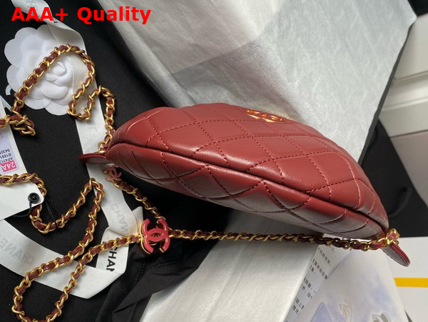 Chanel Double C Waist Bag in Red Shiny Lambskin AS4113 Replica