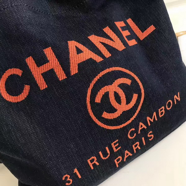 Chanel Drawstring Backpack Navy Blue Denim For Sale