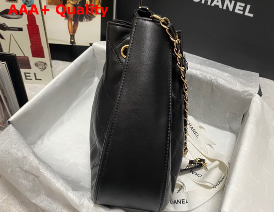 Chanel Drawstring Bag in Black Lambskin Replica