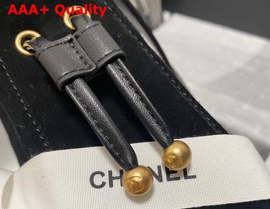 Chanel Drawstring Bag in Black Suede Leather Replica