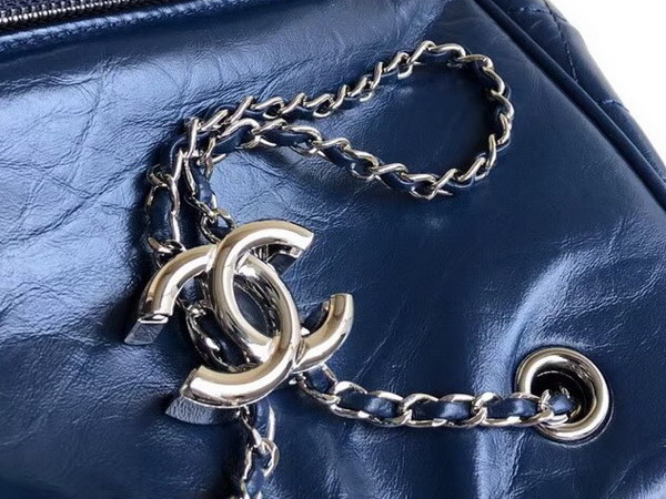 Chanel Drawstring Bag in Blue Aged Calfskin