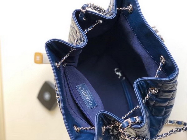 Chanel Drawstring Bag in Blue Aged Calfskin