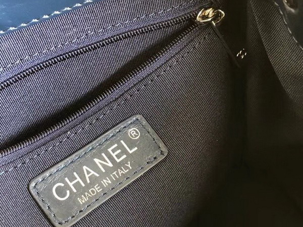 Chanel Drawstring Bag in Blue Aged Calfskin