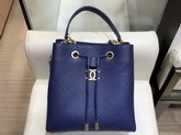 Chanel Drawstring Bag in Blue Grained Calfskin AS0310