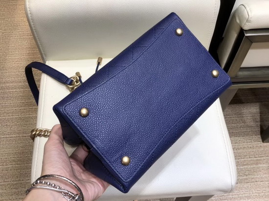 Chanel Drawstring Bag in Blue Grained Calfskin AS0310