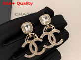 Chanel Earrings Gold Metal and Strass Replica