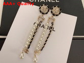 Chanel Earrings Metal Chain and Glass Pearls Replica