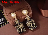 Chanel Earrings Metal Glass Pearls and Resin Gold Pearly White and Black AB6268 Replica